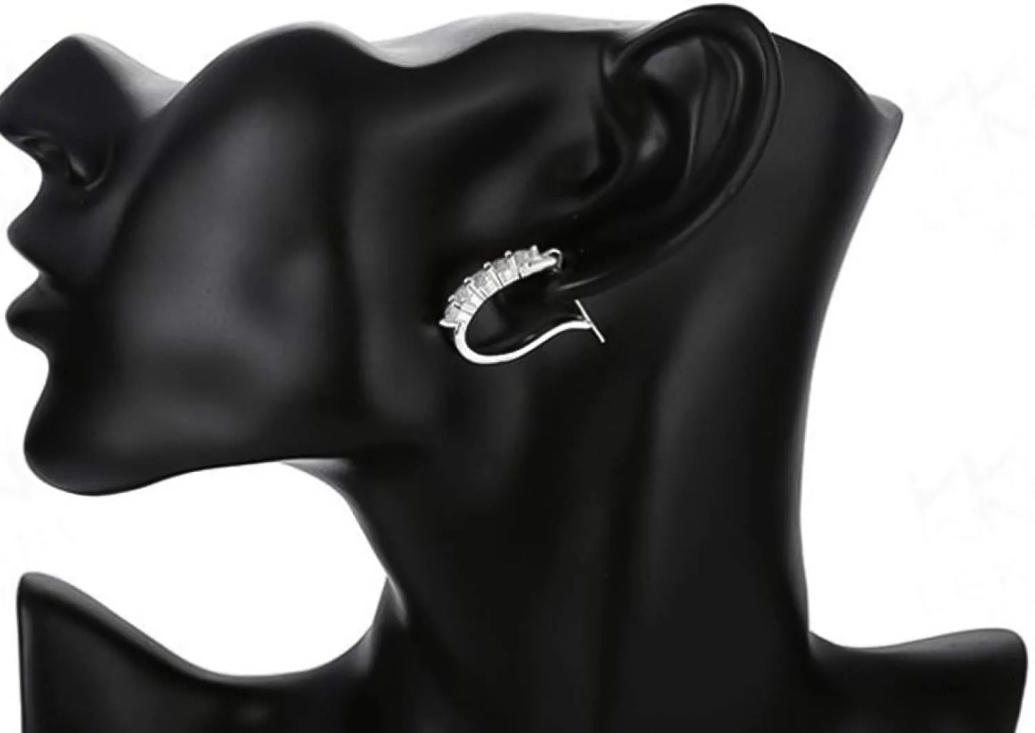 Earring Hoop Stud Drop & Dangle, Women Cubic Zirconia Inlaid Silver Plated U Shape Ear Stud Earrings Jewelry Gift for Women Teen Girls Birthday Christmas Friends Gift