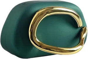 Elegant Evening Clutch Purse For Women, Metal Frame Design, Burgundy with Gold Accent, Vintage Style