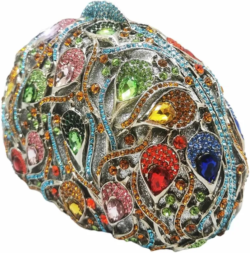 Elegant Women Hollow Out Metal Rhinestone Evening Bag Luxury Gem Crystal Handbag Diamonds Wedding Clutch Prom Purse