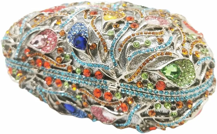 Elegant Women Hollow Out Metal Rhinestone Evening Bag Luxury Gem Crystal Handbag Diamonds Wedding Clutch Prom Purse