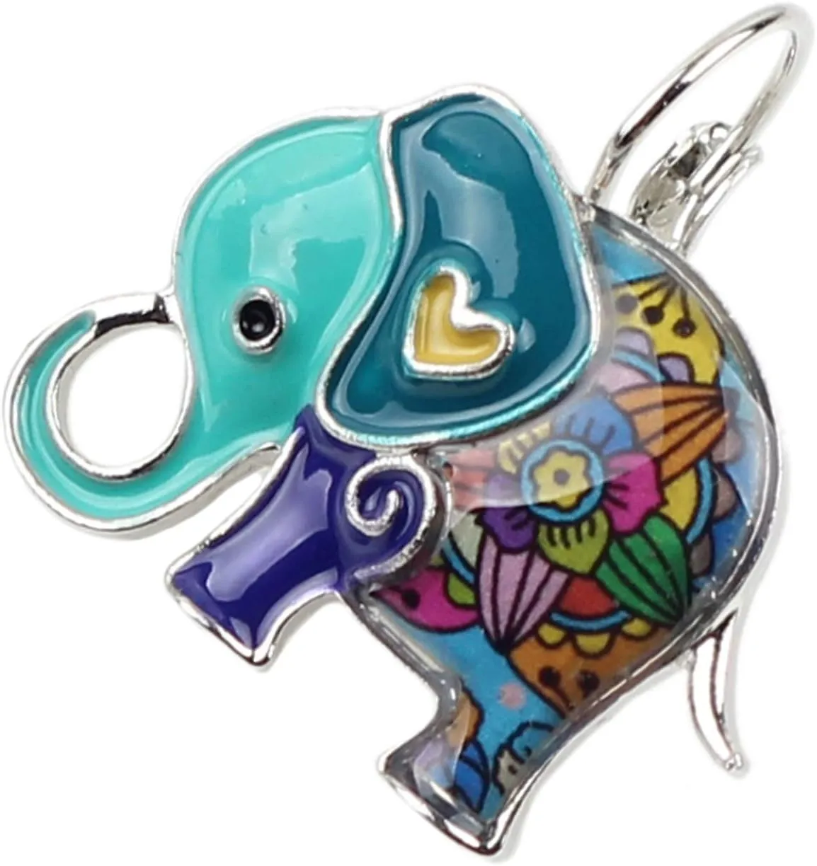 Enamel Alloy Jungle Elephant Earrings Dangle Stud French Clip Fashion Jewelry For Women Charm Gift