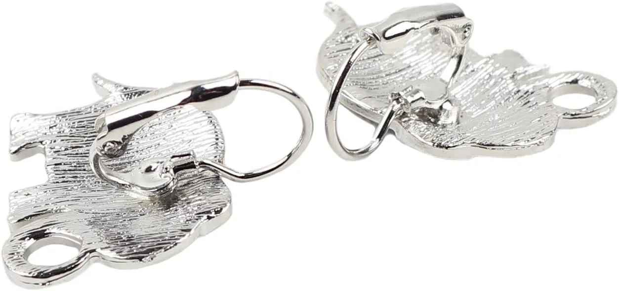 Enamel Alloy Jungle Elephant Earrings Dangle Stud French Clip Fashion Jewelry For Women Charm Gift