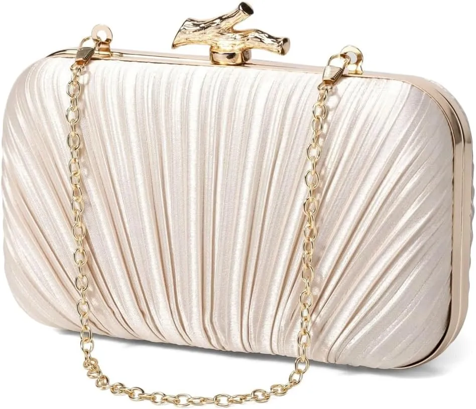 Evening Clutch Purses for Women Satin Evening Handbags Crossbody Clutch Purse Trendy Formal Wedding Party Prom Clutch