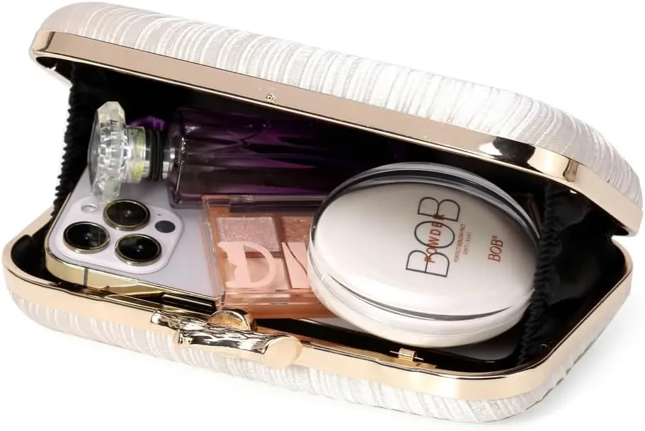 Evening Clutch Purses for Women Satin Evening Handbags Crossbody Clutch Purse Trendy Formal Wedding Party Prom Clutch