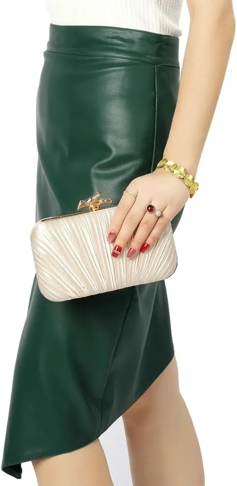 Evening Clutch Purses for Women Satin Evening Handbags Crossbody Clutch Purse Trendy Formal Wedding Party Prom Clutch