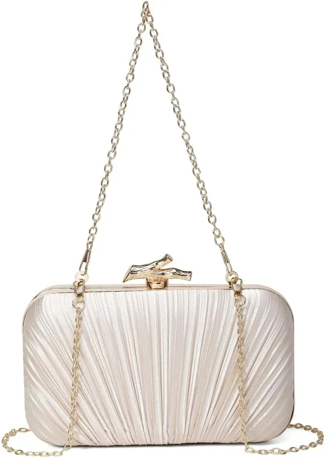 Evening Clutch Purses for Women Satin Evening Handbags Crossbody Clutch Purse Trendy Formal Wedding Party Prom Clutch