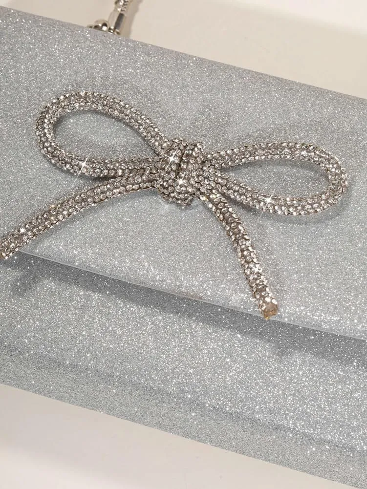 Evening Clutch Purses Women Sparkly Bow Evening Handbags Crossbody Clutch Purse Shoulder Bag Wedding Party Prom