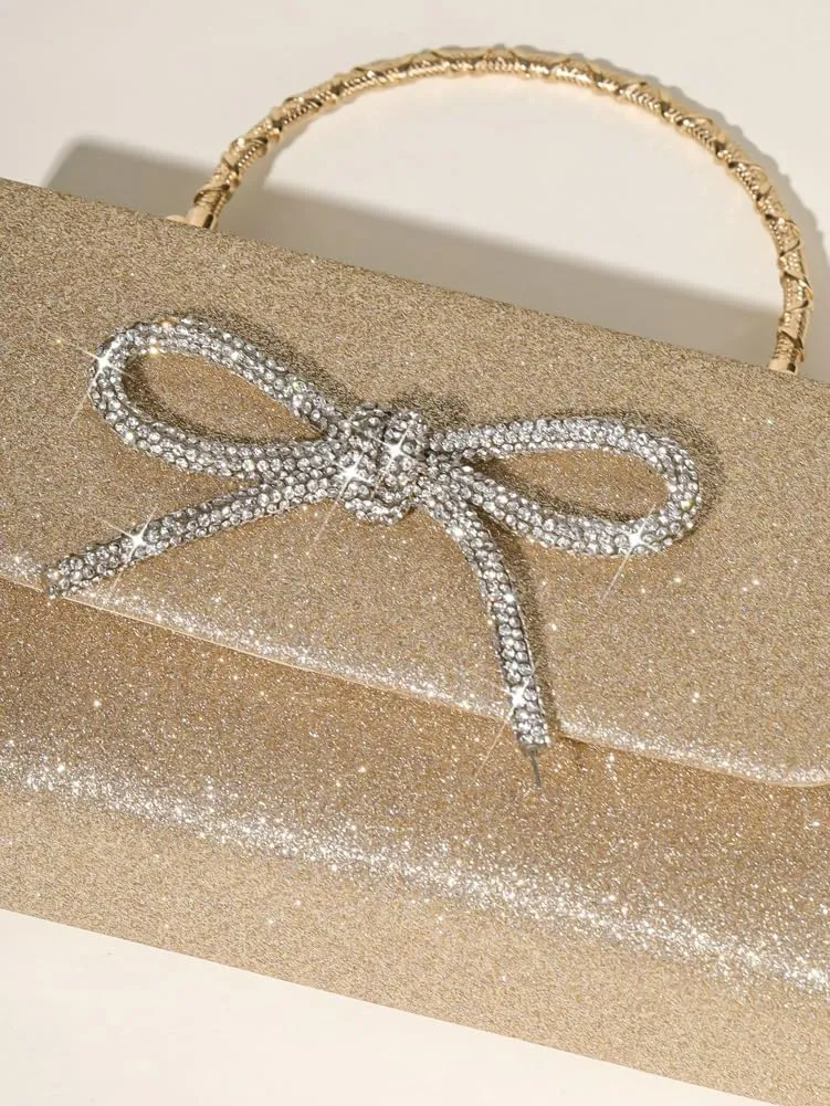 Evening Clutch Purses Women Sparkly Bow Evening Handbags Crossbody Clutch Purse Shoulder Bag Wedding Party Prom