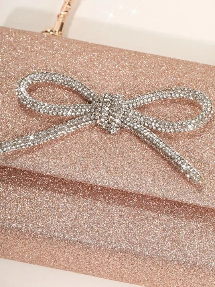 Evening Clutch Purses Women Sparkly Bow Evening Handbags Crossbody Clutch Purse Shoulder Bag Wedding Party Prom