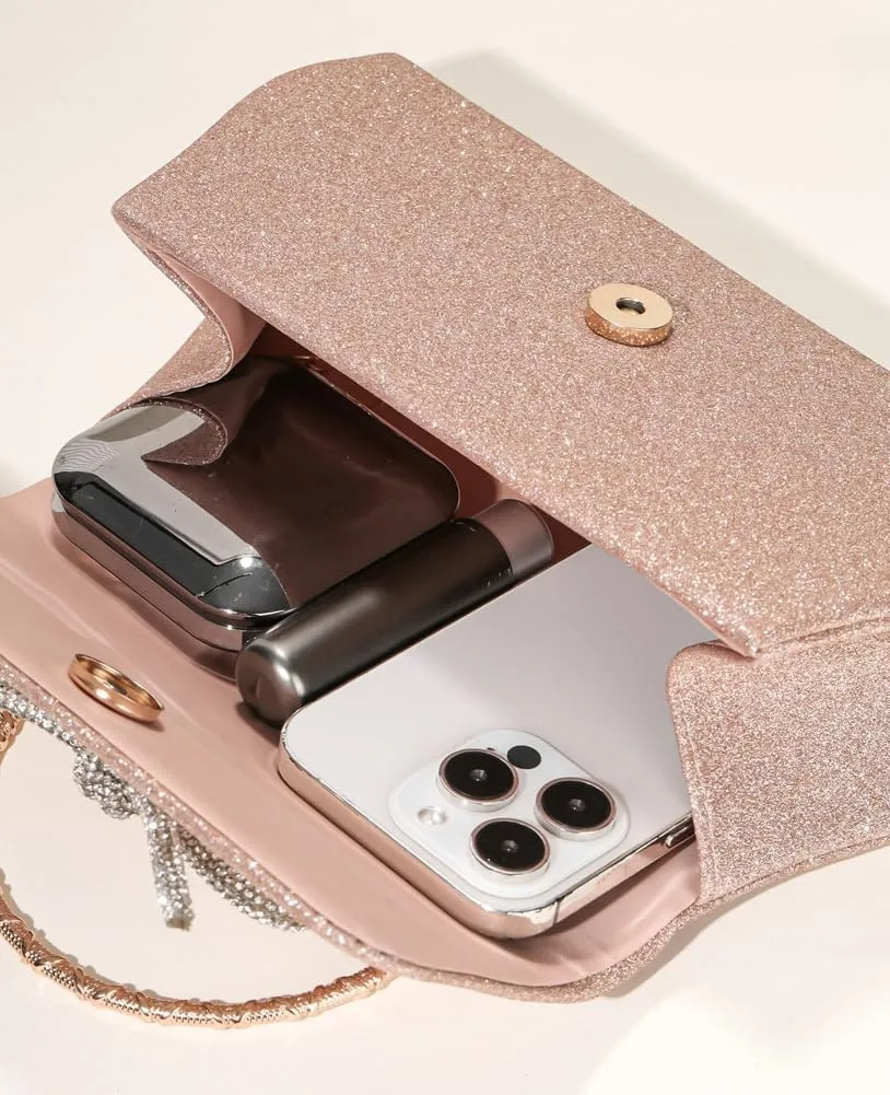 Evening Clutch Purses Women Sparkly Bow Evening Handbags Crossbody Clutch Purse Shoulder Bag Wedding Party Prom