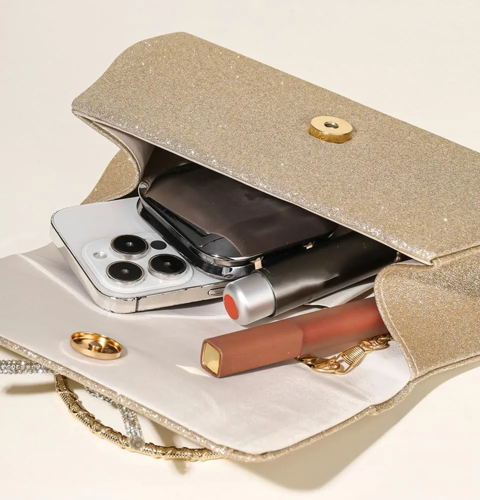 Evening Clutch Purses Women Sparkly Bow Evening Handbags Crossbody Clutch Purse Shoulder Bag Wedding Party Prom