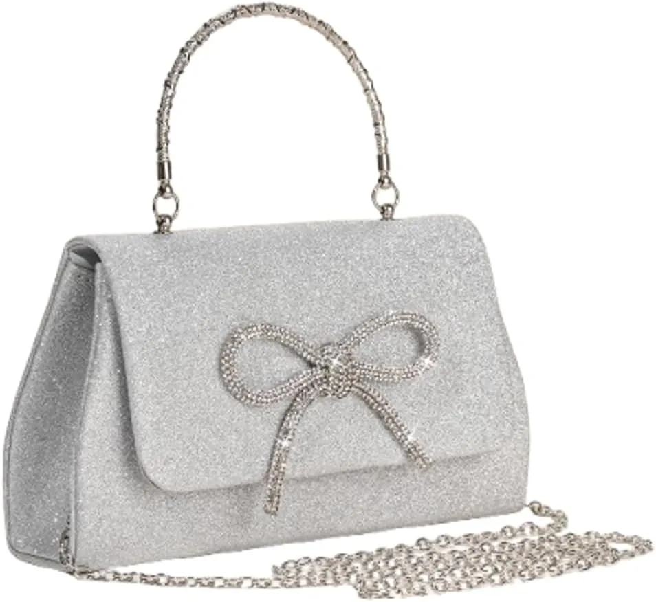 Evening Clutch Purses Women Sparkly Bow Evening Handbags Crossbody Clutch Purse Shoulder Bag Wedding Party Prom