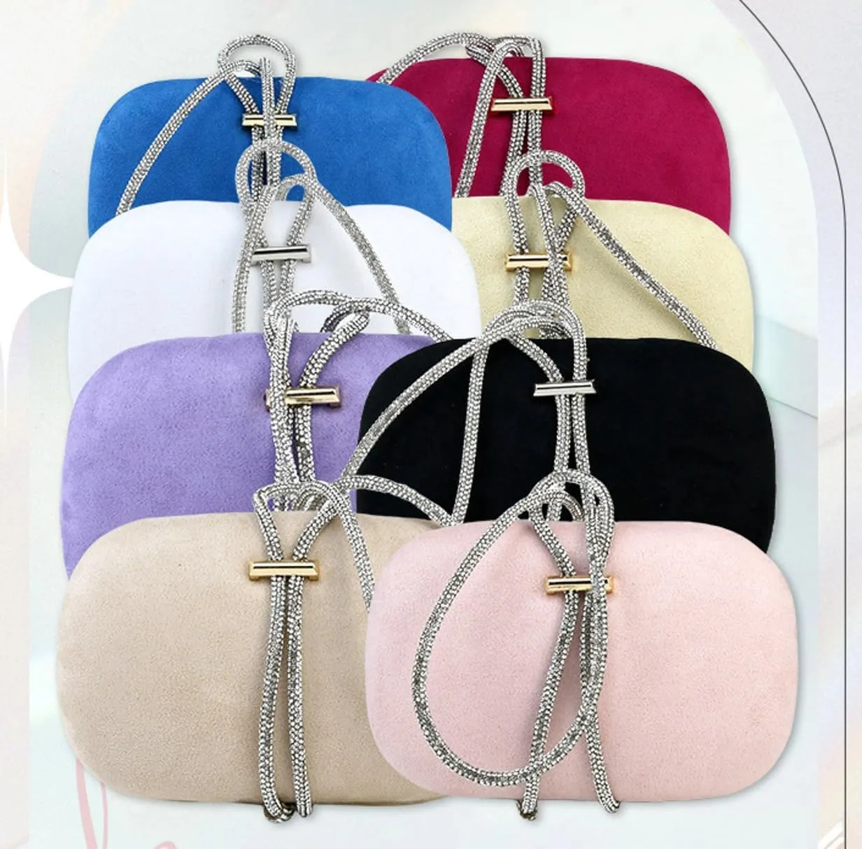 Evening Clutch Purses Women Suede Evening Handbags Crossbody Clutch Purse Trendy Shoulder Bag Wedding Party Prom