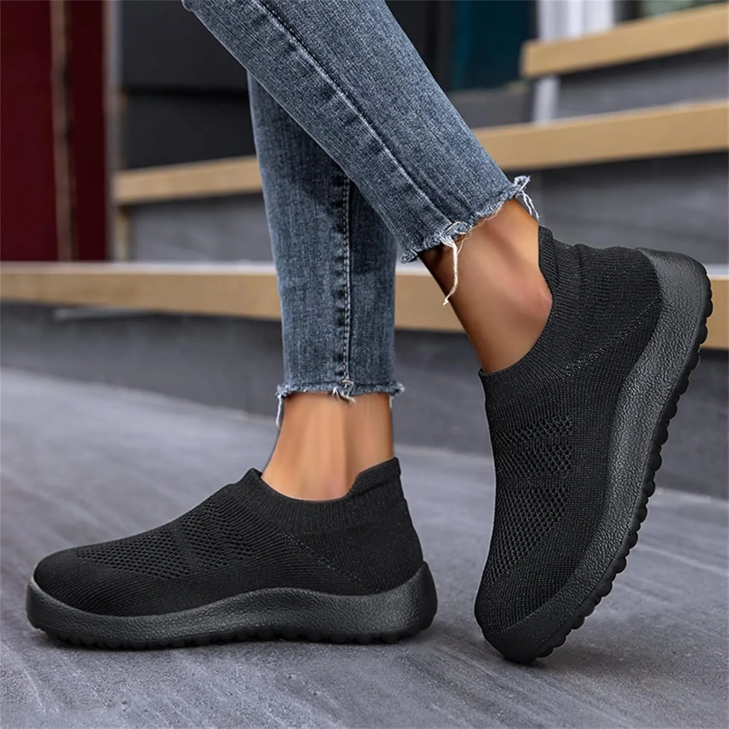 Extra Wide Women Walking Sneakers Size 8 X Wide Zapatos De Mujer para Caminar Suave Y Comodos Platform Slip On Sneakers for Women Fashion Womens Running Shoes Wide Width Women's Slip On Shoes Size 7