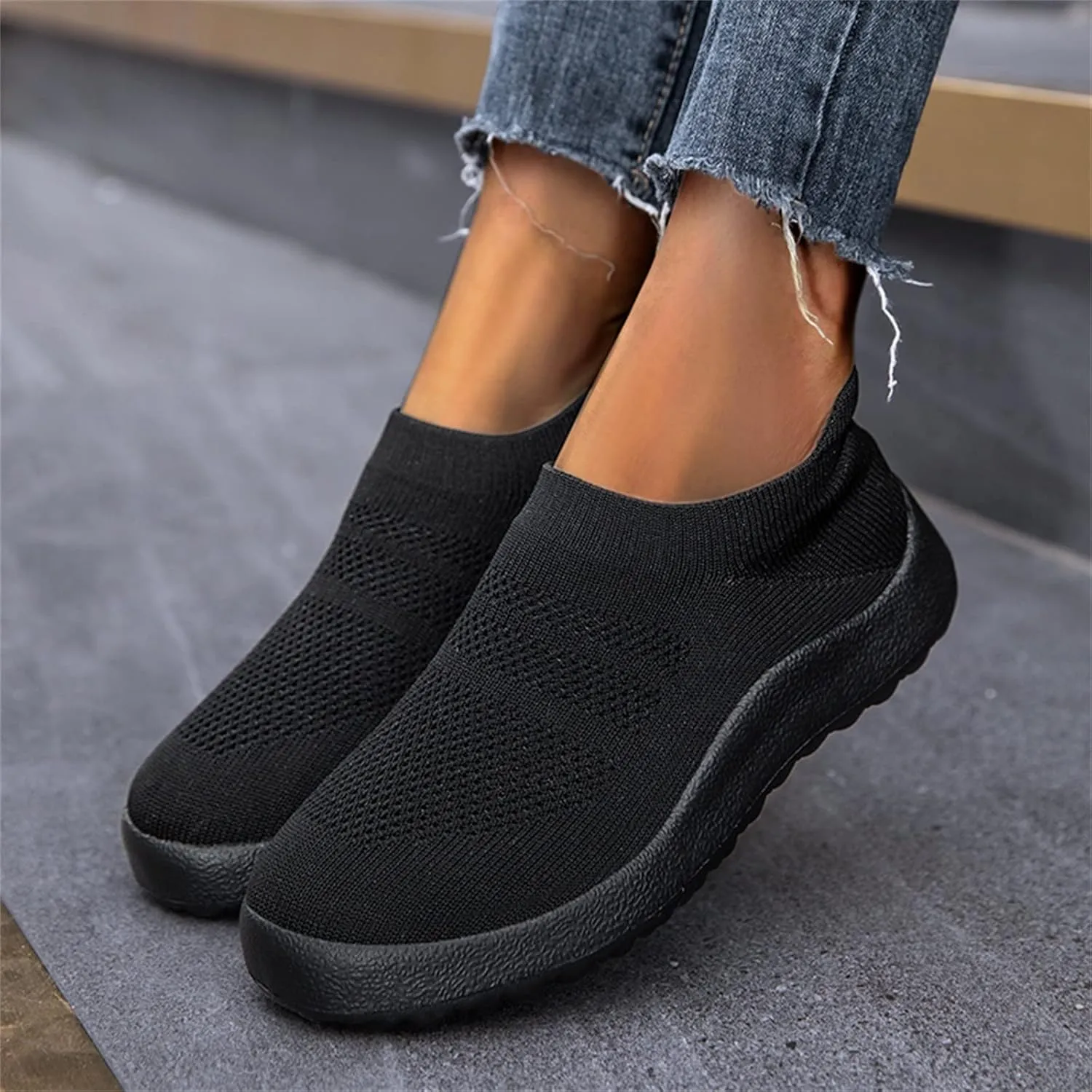Extra Wide Women Walking Sneakers Size 8 X Wide Zapatos De Mujer para Caminar Suave Y Comodos Platform Slip On Sneakers for Women Fashion Womens Running Shoes Wide Width Women's Slip On Shoes Size 7