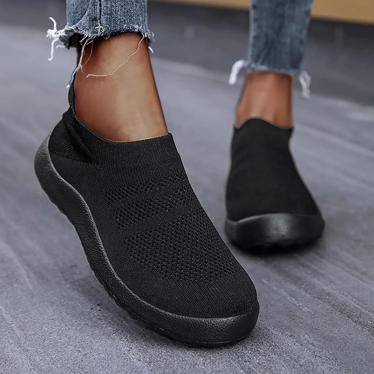 Extra Wide Women Walking Sneakers Size 8 X Wide Zapatos De Mujer para Caminar Suave Y Comodos Platform Slip On Sneakers for Women Fashion Womens Running Shoes Wide Width Women's Slip On Shoes Size 7