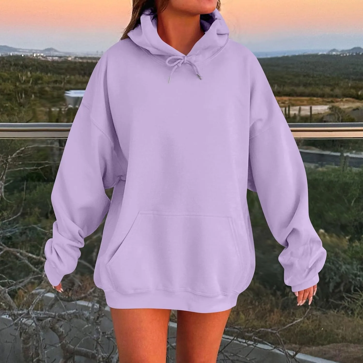 Fashion Hoodies for Women 2024 Oversized Hoodies Sweaters Long Sleeve Oversized Sweatshirt Pullover with Pocket