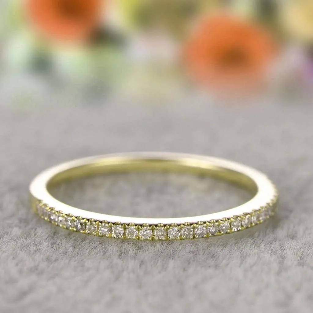 FashionGold Plated Solid 925 Silver CZ Ring for Women, Stackable Engagement Ring Anniversary Wedding Bands