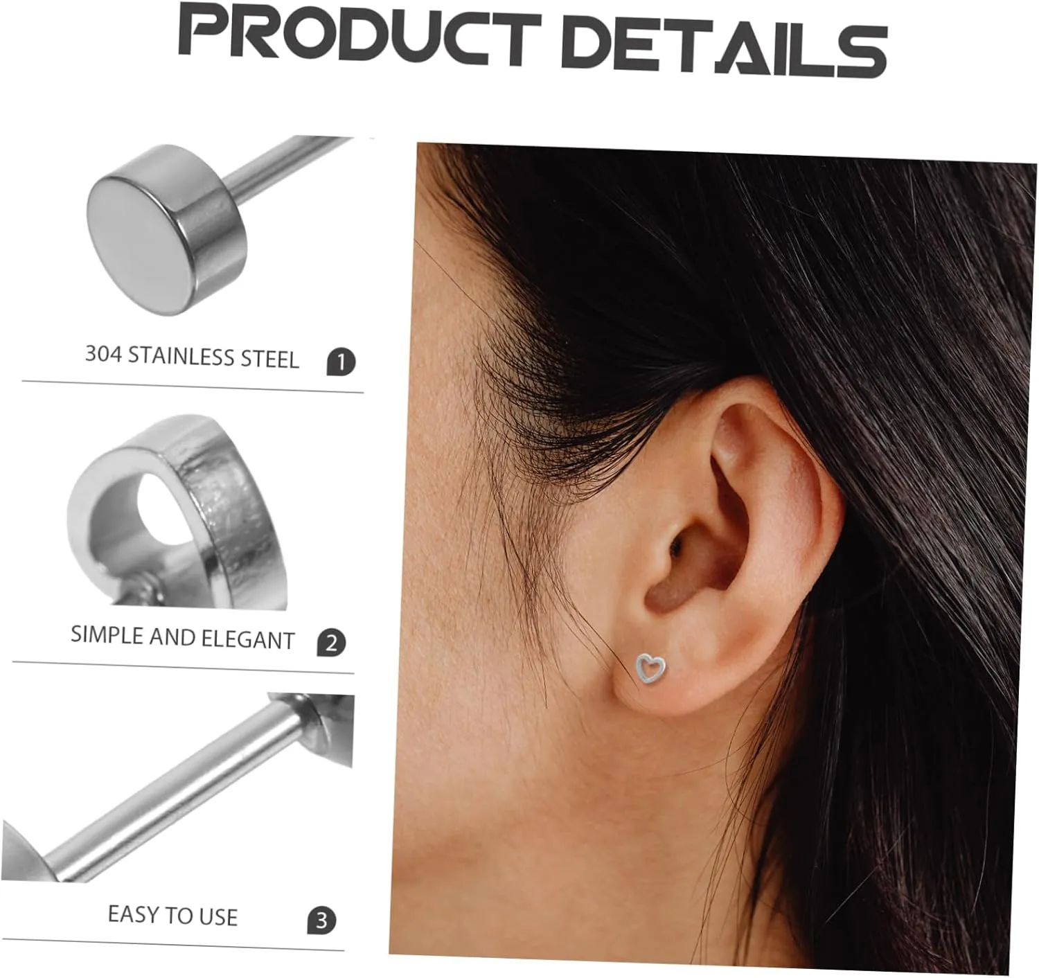 Flat Screw Back Earrings Heart Shaped Earrings Heart Earrings Thread Earrings Earrings Women Earrings