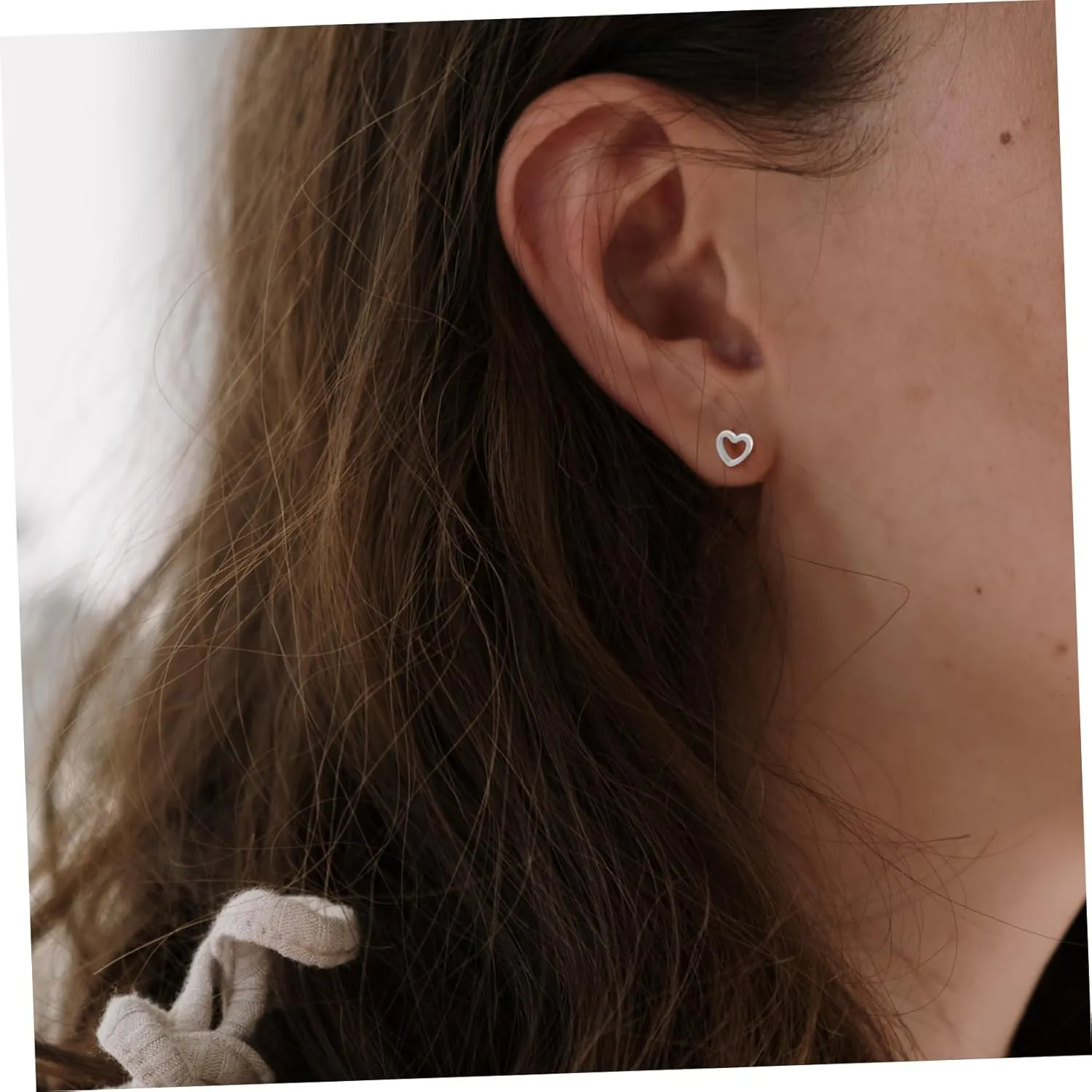 Flat Screw Back Earrings Heart Shaped Earrings Heart Earrings Thread Earrings Earrings Women Earrings