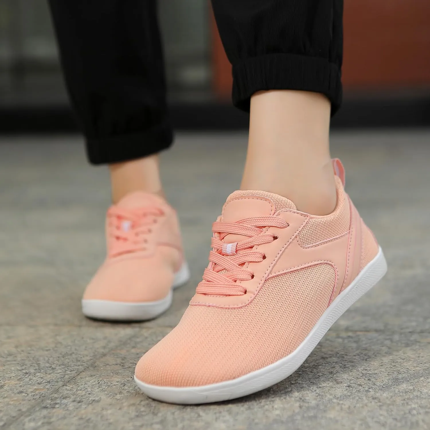 Flat Sneakers for Women Casual Slip On Walking Shoes Tennis Lightweight Gym Sneakers Womens Mens Breathable Mesh Knit Walking Sneaker On Feet All Day