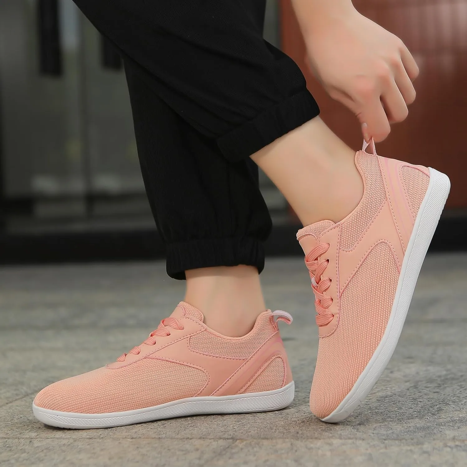 Flat Sneakers for Women Casual Slip On Walking Shoes Tennis Lightweight Gym Sneakers Womens Mens Breathable Mesh Knit Walking Sneaker On Feet All Day