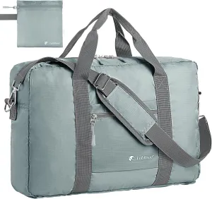 For Frontier Airlines Personal Item Travel Bag 18 x 14 x 8 Inches, Foldable Under Seat Duffel Bags for Spirit Airplane 14 x 18 x 8 Inches, Minimalist Overnight Bag for Women or Men Air Travel [Grey]