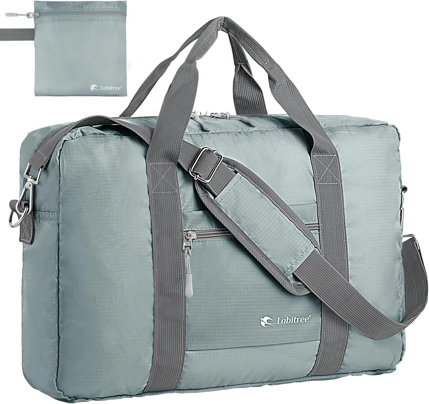 For Frontier Airlines Personal Item Travel Bag 18 x 14 x 8 Inches, Foldable Under Seat Duffel Bags for Spirit Airplane 14 x 18 x 8 Inches, Minimalist Overnight Bag for Women or Men Air Travel [Grey]