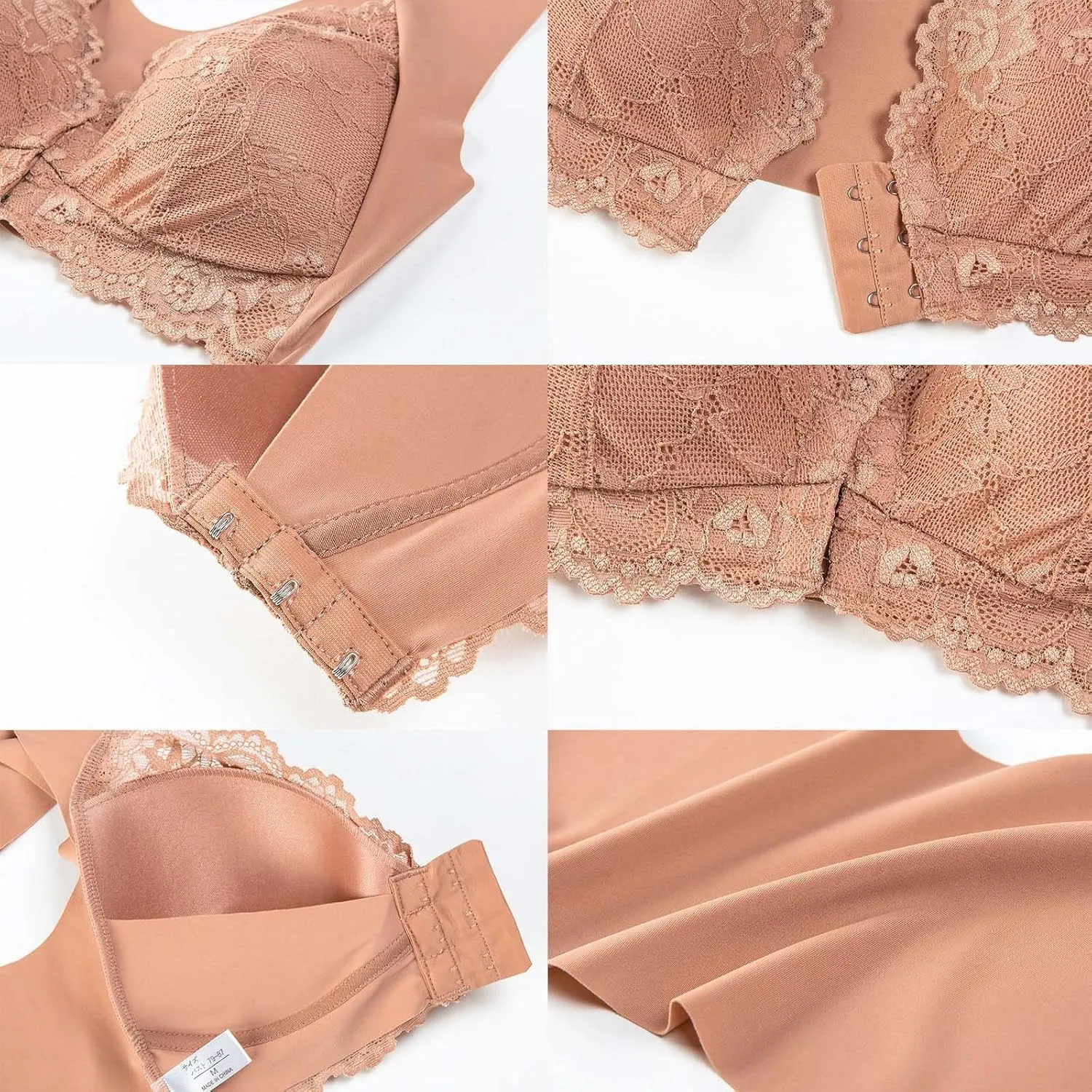 Front Closure Sports Bras for Women Comfort Push Up T Shirt Bra Wireless Lightly Lined Stretch Hides Back Fat Cami Crop Top