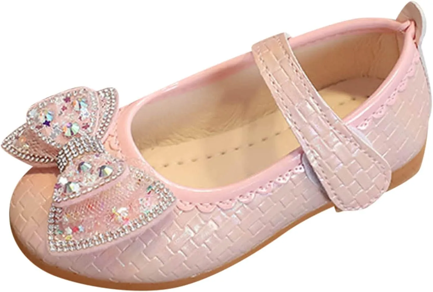 Girls Ballet Flats Bow Pearls Wedding Party Mary Jane Dress Shoes Performance School Uniform Dance Shoes