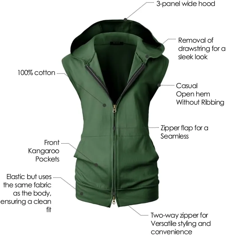 GIVON Women's Lightweight Hooded Vest Sleeveless 1/4 Zip Pullover Casual Hoodie Sweatshirt with Pockets