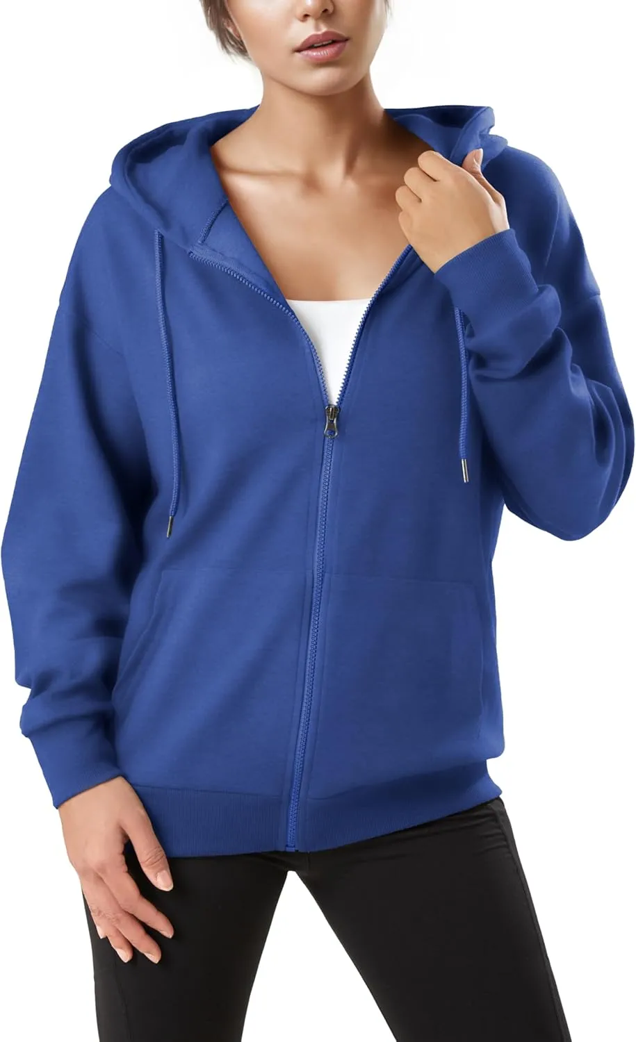 GIVON Women's Oversized Zip Up Hoodie Lightweight Thin Long Sleeve Hooded Sweatshirt with Pockets