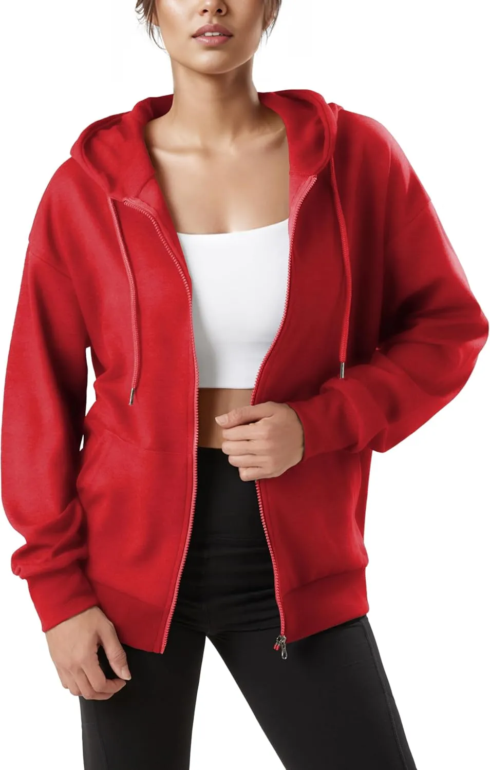 GIVON Women's Oversized Zip Up Hoodie Lightweight Thin Long Sleeve Hooded Sweatshirt with Pockets