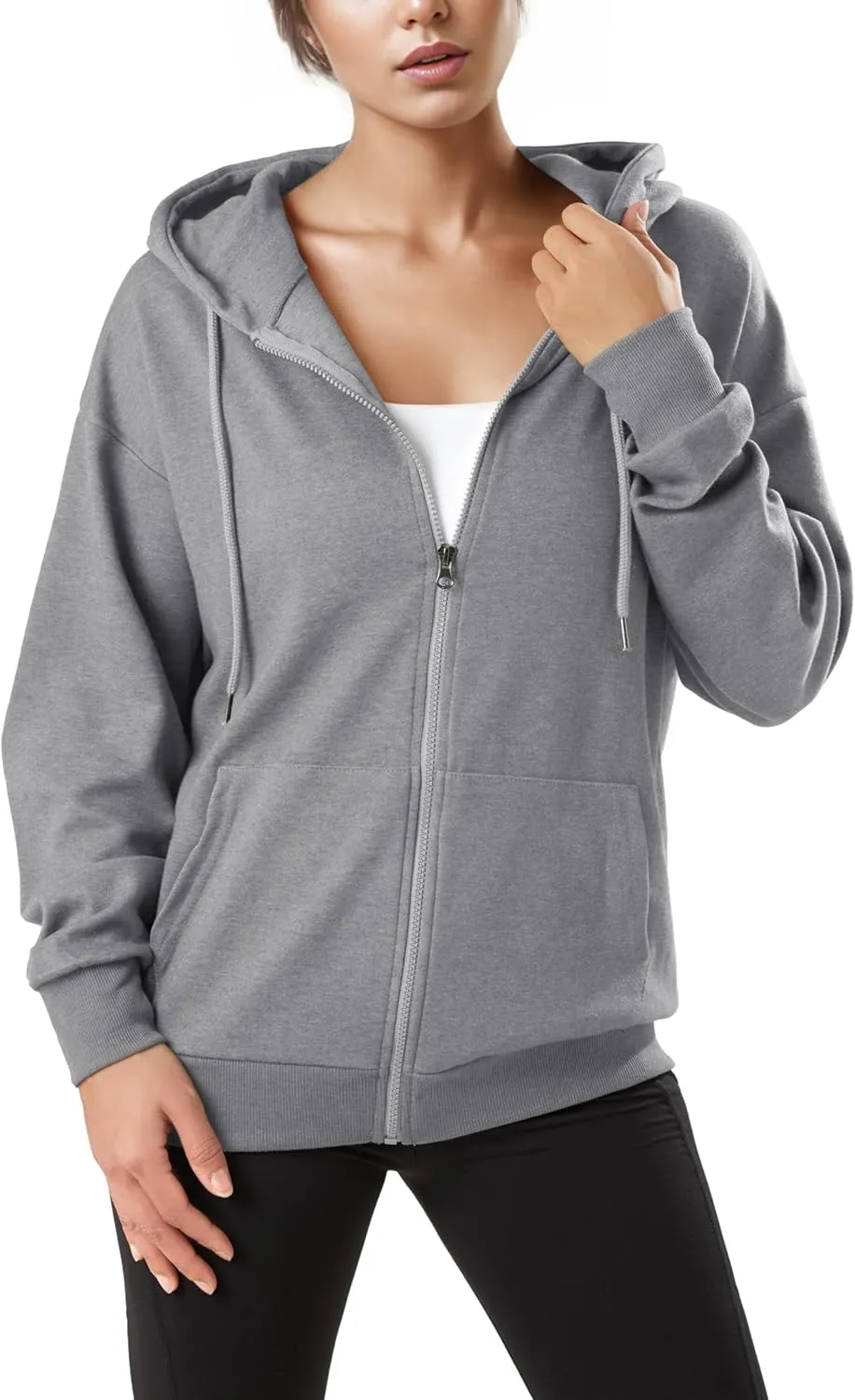 GIVON Women's Oversized Zip Up Hoodie Lightweight Thin Long Sleeve Hooded Sweatshirt with Pockets