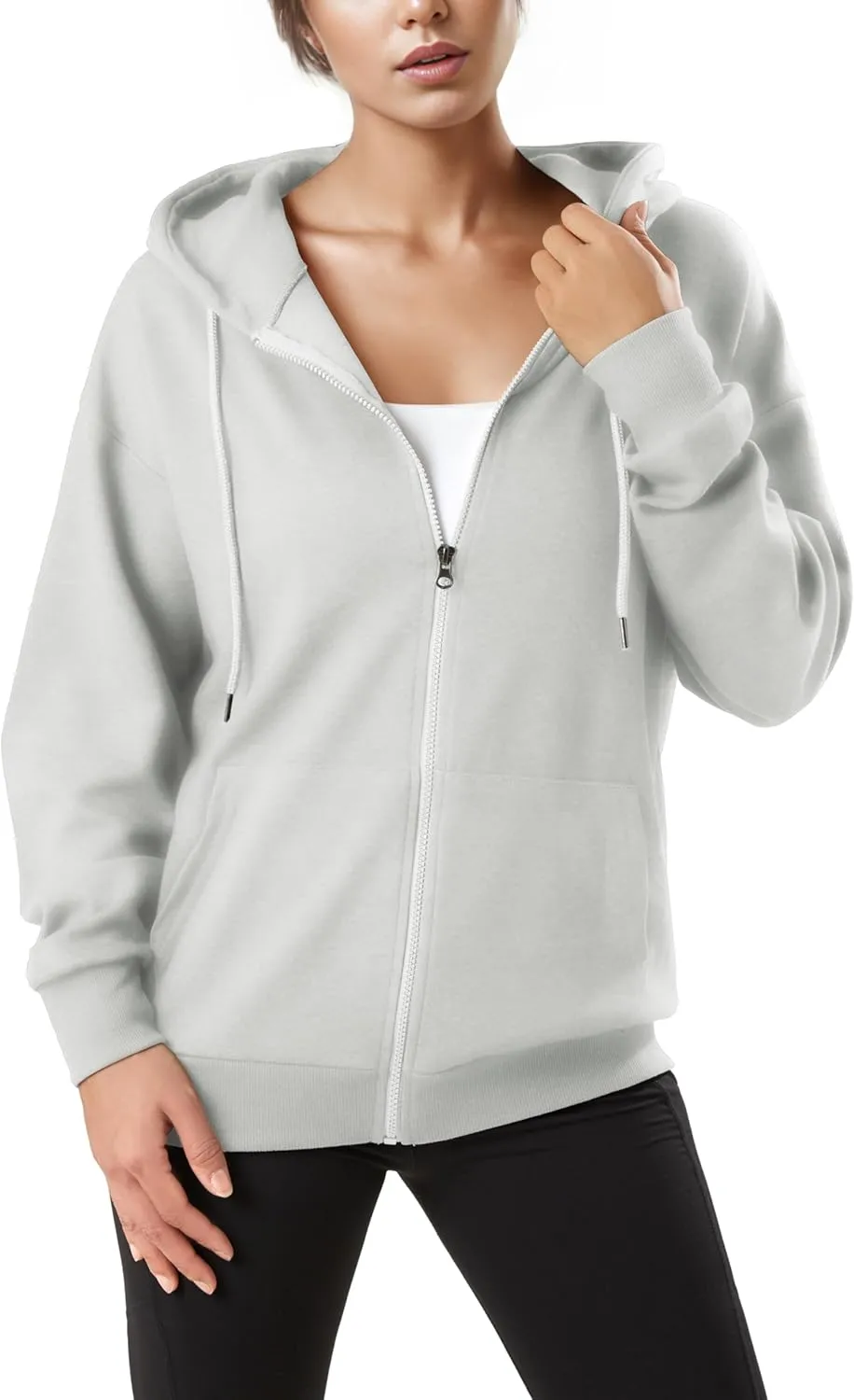 GIVON Women's Oversized Zip Up Hoodie Lightweight Thin Long Sleeve Hooded Sweatshirt with Pockets
