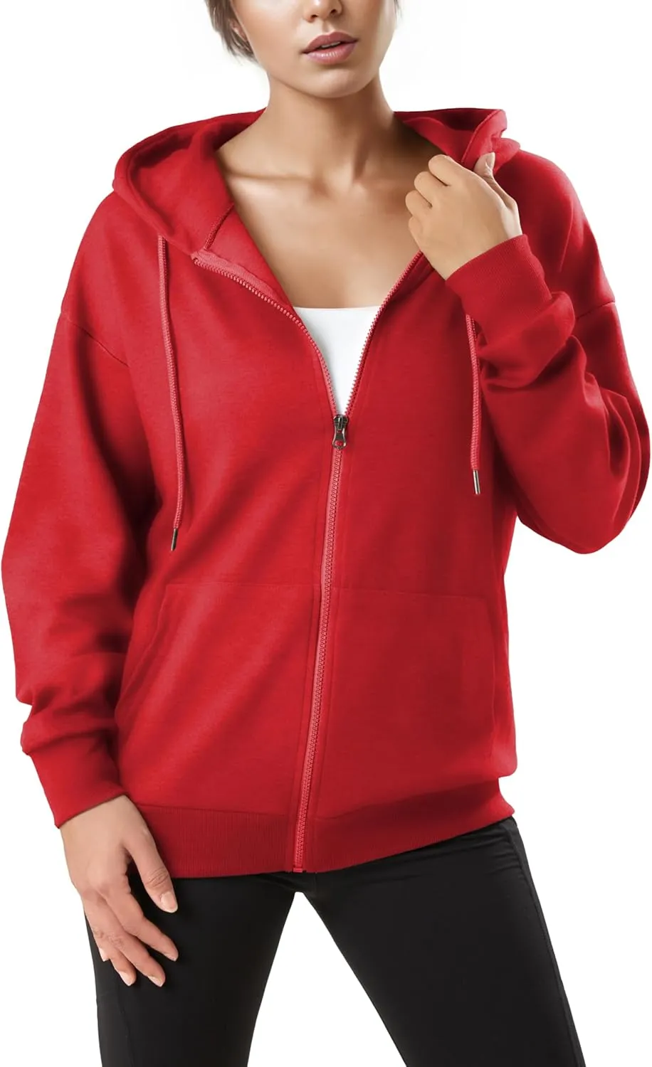 GIVON Women's Oversized Zip Up Hoodie Lightweight Thin Long Sleeve Hooded Sweatshirt with Pockets