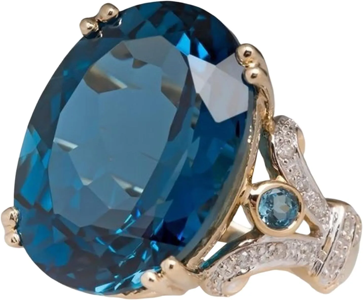 Gold Rings for Women Gemstone Inlaid Vintage Ring 925 Sterling Silver Retro Cubic Zirconia Ring Moonstone Diamond Wedding Rings for Her