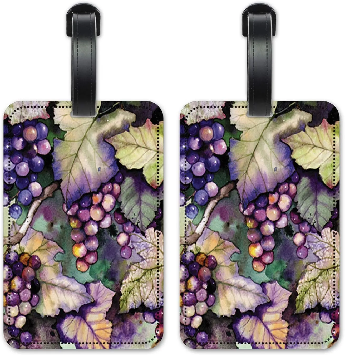 Grapes and Leaves - Luggage ID Tags - Suitcase Identification Cards - Set of 2
