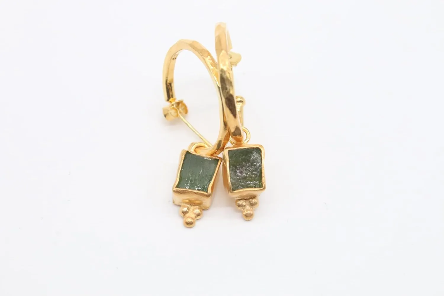 Green Apatite Earrings Solid Sterling 925K Sterling Silver Apatite Earrings Gold Over Minimalist Earring Dangle Earrings Apatite charms