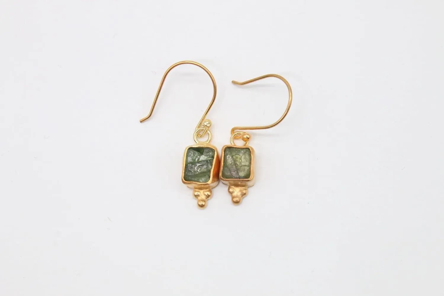 Green Apatite Earrings Solid Sterling 925K Sterling Silver Apatite Earrings Gold Over Minimalist Earring Dangle Earrings Apatite charms