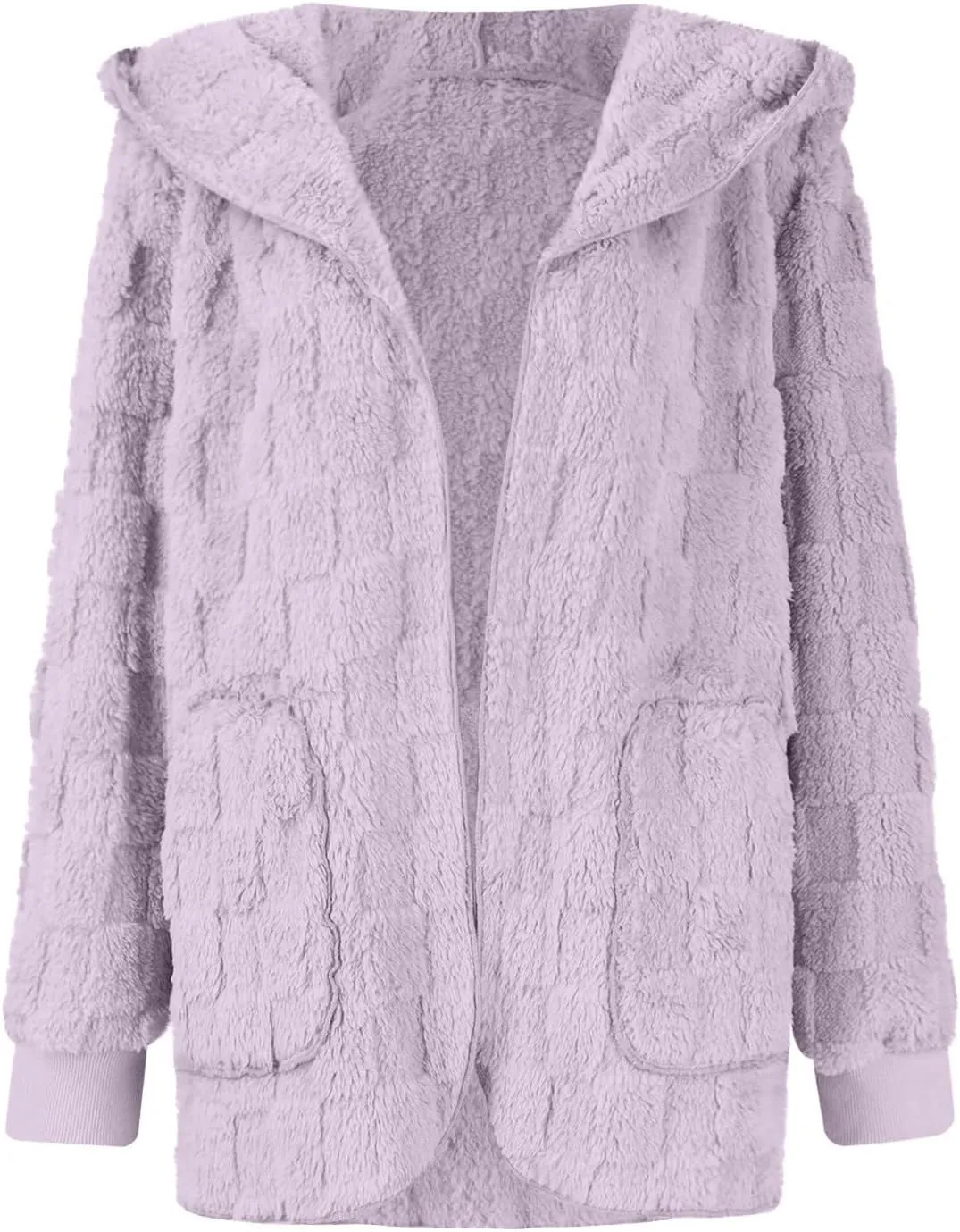 Gumipy Sherpa Jacket Women Open Front Hooded Fleece Jacket Fuzzy Warm Womens Jacket Cardigan Trendy Women Winter Clothes