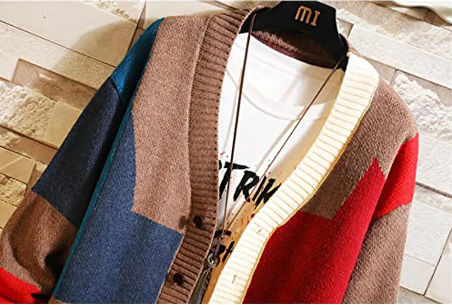 GURUNVANI Cardigan Sweater for Men Knitted Long Sleeve Sweaters with Buttons