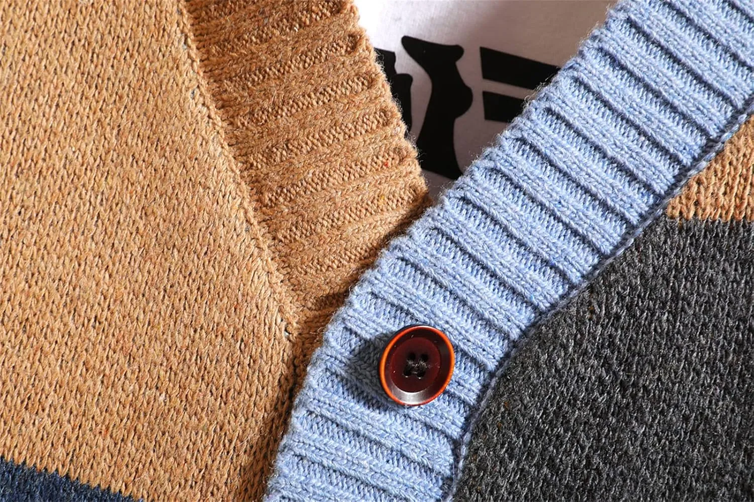 GURUNVANI Cardigan Sweater for Men Knitted Long Sleeve Sweaters with Buttons