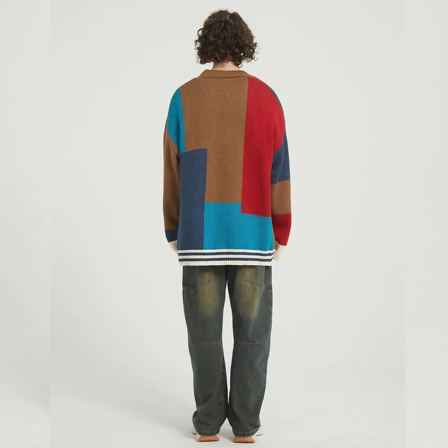 GURUNVANI Cardigan Sweater for Men Knitted Long Sleeve Sweaters with Buttons