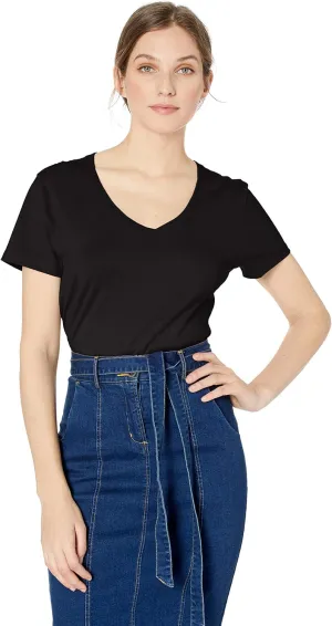 Hanes Perfect-T V-Neck T-Shirt, Cotton Short Sleeve Tee for Women, 1 or 2 Pack
