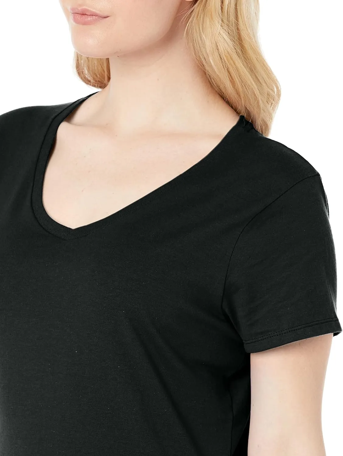 Hanes Perfect-T V-Neck T-Shirt, Cotton Short Sleeve Tee for Women, 1 or 2 Pack