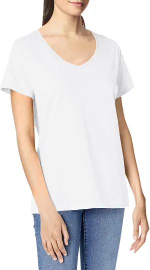 Hanes Perfect-T V-Neck T-Shirt, Cotton Short Sleeve Tee for Women, 1 or 2 Pack
