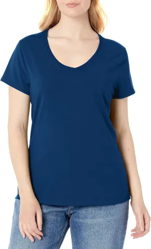 Hanes womens Nano Premium Cotton V-neck Tee fashion t shirts, Navy, XX-Large US