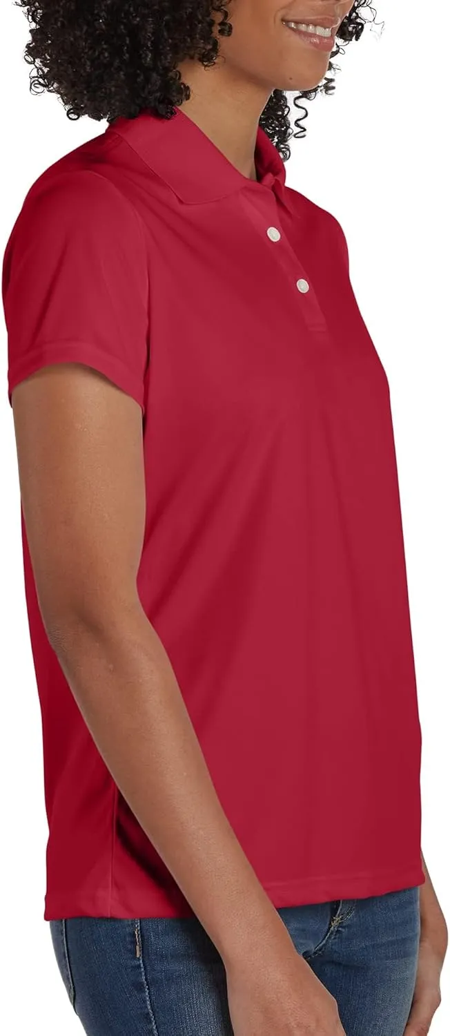 Hanes Women's Sport Cool DRI Polo Shirt, Moisture-Wicking Performance Polo Shirt for Women