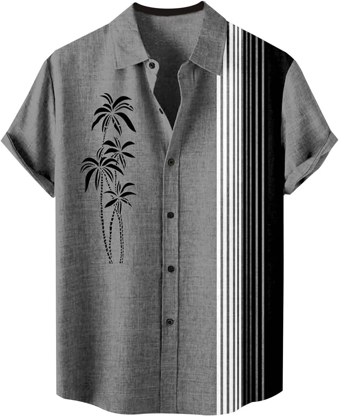 Hawaiian Shirt for Men Shirts Men's Retro Bowling Shirts 50s Rockabilly Style Button Down Shirts Cuban